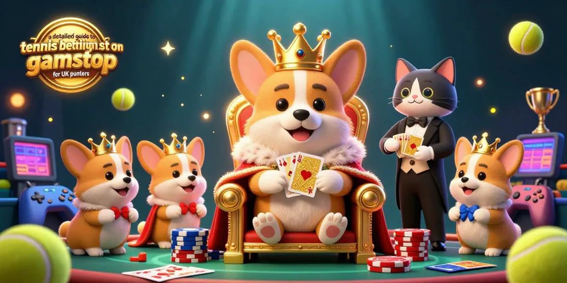 a detailed guide to tennis betting sites not on gamstop for UK punters showcasing playful 3D characters in a vibrant sports betting scene